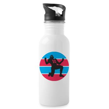 American Football - Trinkflasche mit integriertem Trinkhalm - Weiß - Rechts