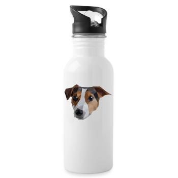 Jack Russel - Trinkflasche mit integriertem Trinkhalm - Weiß - Rechts
