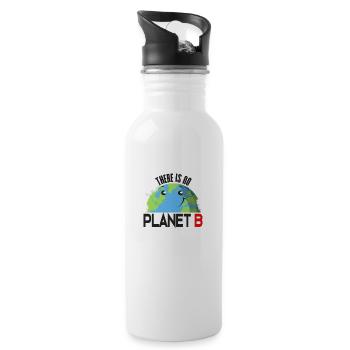 There is no Planet B - Water bottle with straw - white - Right