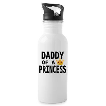 Papa d'une princesse, papa, maman, fille, cadeau - Gourde avec paille intégrée - blanc - Droite