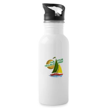 Segel mit Sorgen davon - Trinkflasche mit integriertem Trinkhalm - Weiß - Rechts