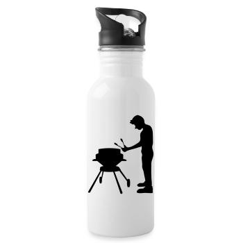 faim bbq grill grill grill manger schuerze gril - Gourde avec paille intégrée - blanc - Droite