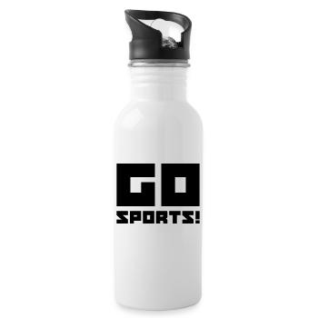 Go Sports Geschenk - Trinkflasche mit integriertem Trinkhalm - Weiß - Rechts