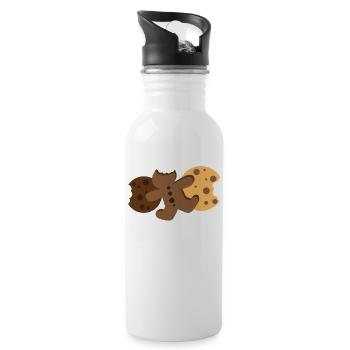 Kekse Kekse allein Lebkuchenmann - Trinkflasche mit integriertem Trinkhalm - Weiß - Rechts