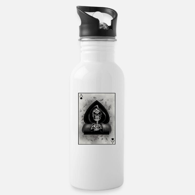 Game Over - Water bottle with straw - white