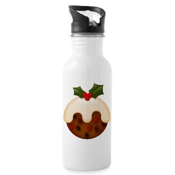 Smiley Christmas Cookie - Trinkflasche mit integriertem Trinkhalm - Weiß - Rechts