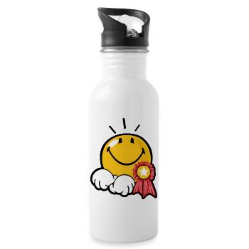 Smiley Award - Gourde avec paille intégrée - blanc - Droite