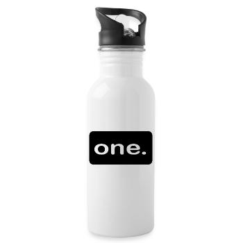 one! birthday First Birthday Baby Shirt - Water bottle with straw - white - Right