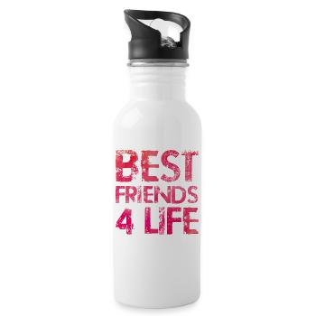 best friends forever - Water bottle with straw - white - Right