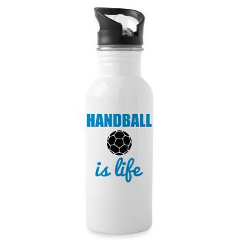 Handball is life - Water bottle with straw - white - Right