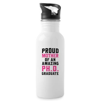 Proud mother of an amazing phd graduate gift - Water bottle with straw - white - Right