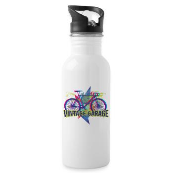 BIKE - Vintage Garage - Streetstyle Neon Art - Water bottle with straw - white - Right