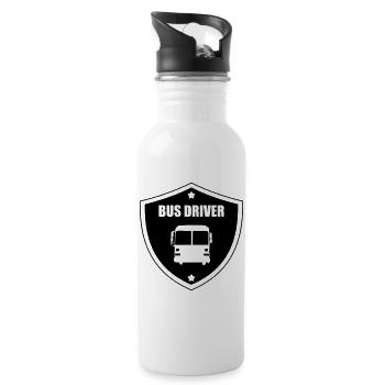Bus Driver / Busfahrer / Autocar / Autobus / Job - Water bottle with straw - white - Right