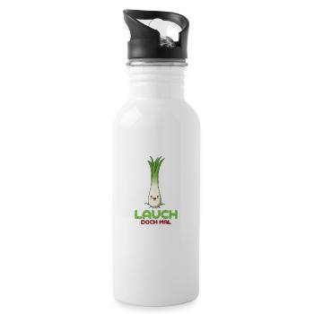 Lauch doch mal Illustration - Trinkflasche mit integriertem Trinkhalm - Weiß - Rechts