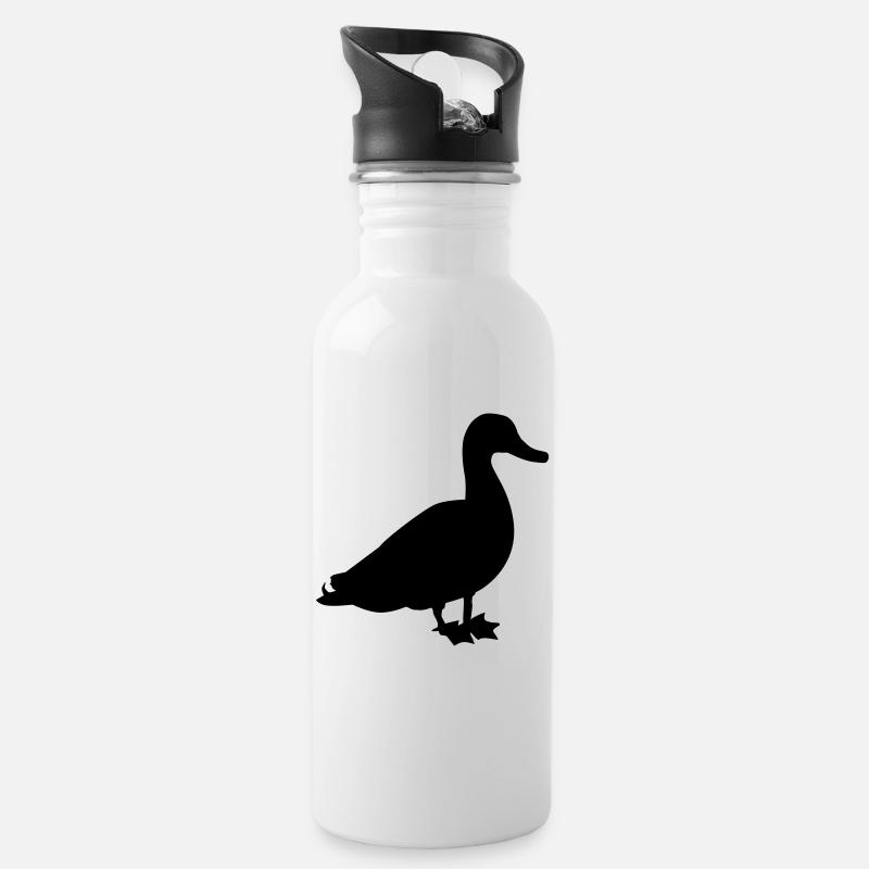 Ente - Trinkflasche mit integriertem Trinkhalm - Weiß