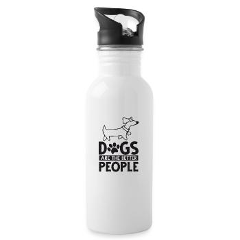Dogs dogs - Water bottle with straw - white - Right