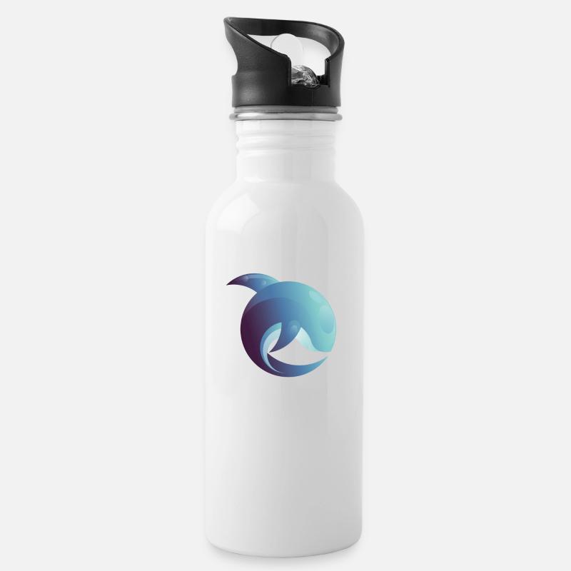 Dolphin forever blue / dolphins illustration - Water bottle with straw - white