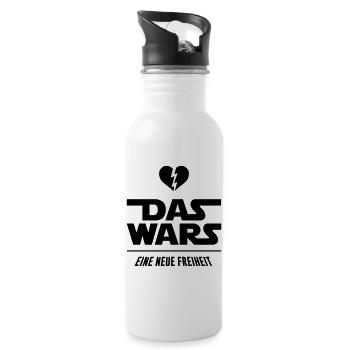 Das Wars - Trennung, Scheidung - Trinkflasche mit integriertem Trinkhalm - Weiß - Rechts