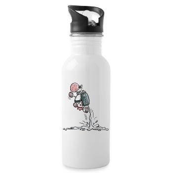 Power Kuh mit extra viel Milch - Trinkflasche mit integriertem Trinkhalm - Weiß - Rechts