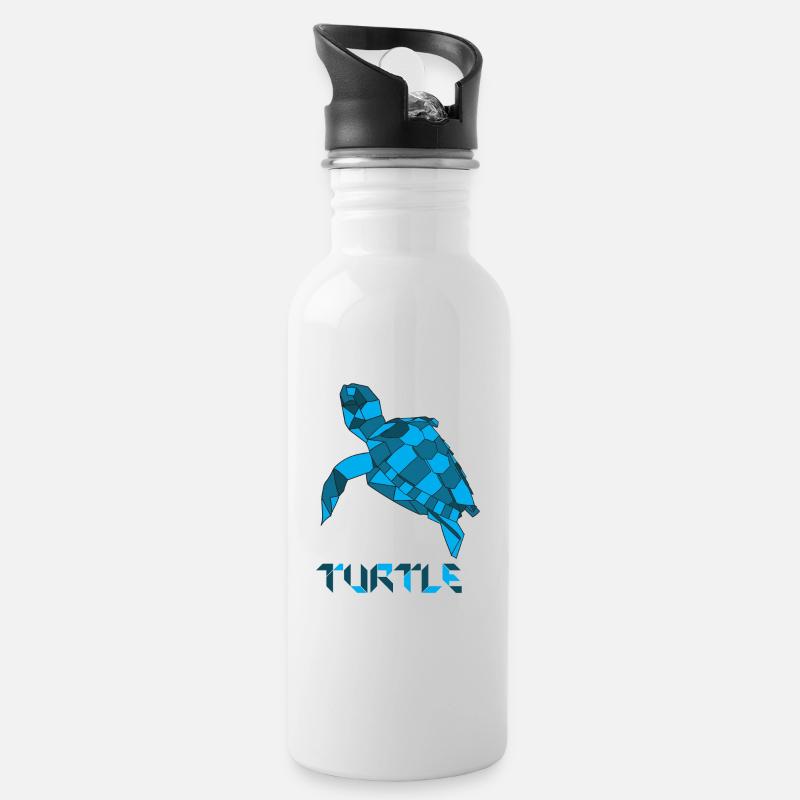 Tortue - Tortue - Gourde avec paille intégrée - blanc