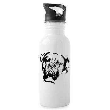 Tête Dogue de Bordeaux - Gourde avec paille intégrée - blanc - Droite