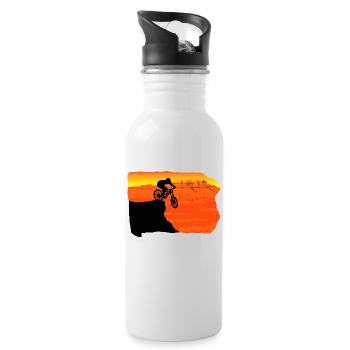 Downhill mountain bike MTB mountain bike mountains - Water bottle with straw - white - Right