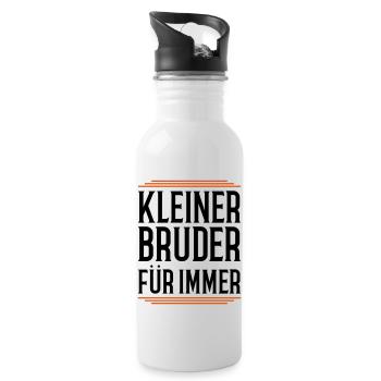 kleiner bruder für immer - Trinkflasche mit integriertem Trinkhalm - Weiß - Rechts