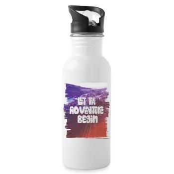 Let The Adventure Begin - Trinkflasche mit integriertem Trinkhalm - Weiß - Rechts