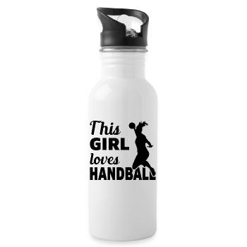 Cette fille aime le cadeau de handball - Gourde avec paille intégrée - blanc - Droite