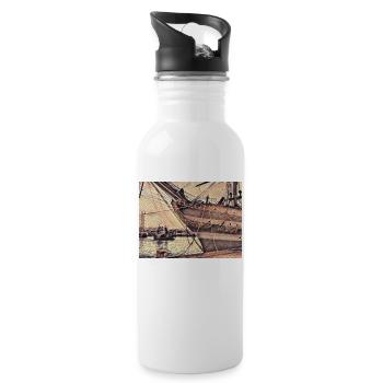 Ship No. 4 - Water bottle with straw - white - Right