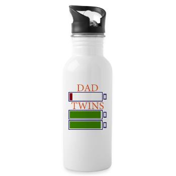 Dad Twins Dad Father Father's Day Gift - Water bottle with straw - white - Right
