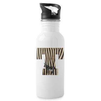 zebra t - Trinkflasche mit integriertem Trinkhalm - Weiß - Rechts