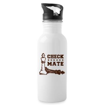 Checkmate Chess Chess saying - Water bottle with straw - white - Right