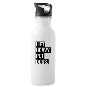 Soulever un cadeau de chien de gymnastique pour chiens lourds - Gourde avec paille intégrée - blanc - Droite