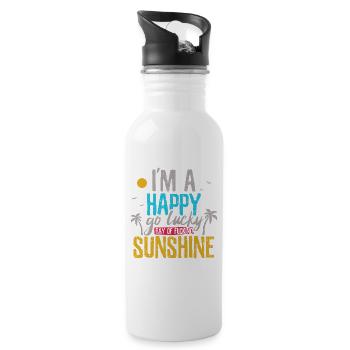 I'm a happy-go-lucky ray of fucking sunshine Sonne - Water bottle with straw - white - Right