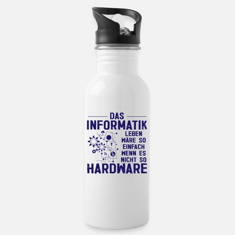 Informatik Hardware Programmierer Geschenk - Trinkflasche mit integriertem Trinkhalm - Weiß