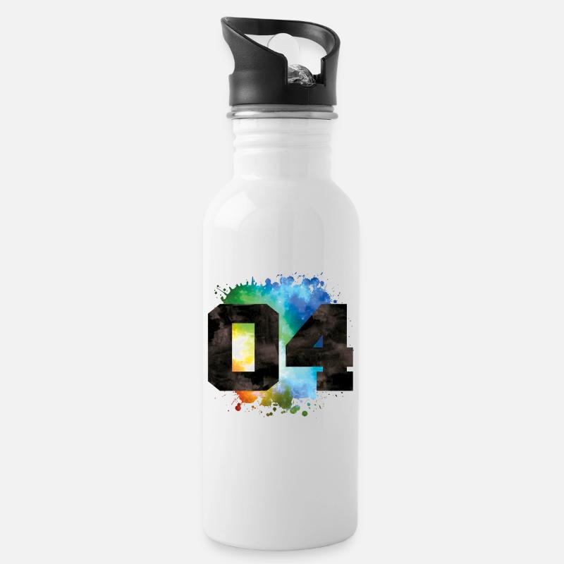 04 coloré - Gourde avec paille intégrée - blanc