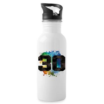30 Number - Water bottle with straw - white - Right