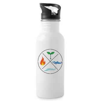 Four elements environmental protection nature gift - Water bottle with straw - white - Right