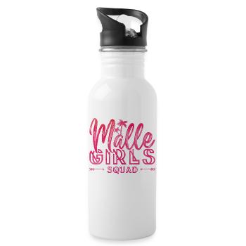 Malle girls squad pink - Water bottle with straw - white - Right