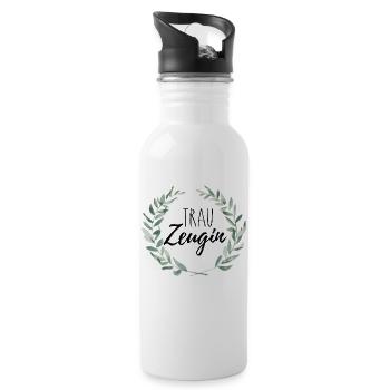 Trauzeugin - Trinkflasche mit integriertem Trinkhalm - Weiß - Rechts