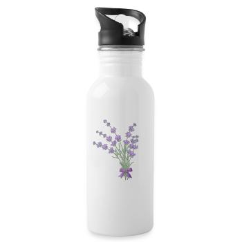 Bouquet de lavande - Gourde avec paille intégrée - blanc - Droite