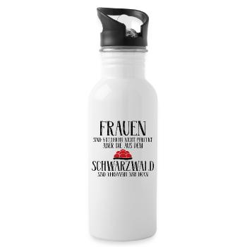 Frauen Schwarzwald Schwarzwaldmädel Geschenk - Trinkflasche mit integriertem Trinkhalm - Weiß - Rechts