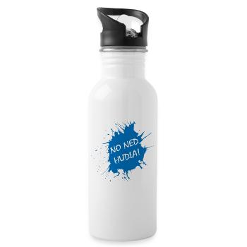 No Ned Hudla Schwaben Schwäbisch Geschenk - Trinkflasche mit integriertem Trinkhalm - Weiß - Rechts