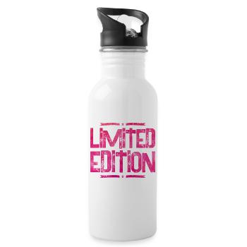 édition limitée rose - Gourde avec paille intégrée - blanc - Droite