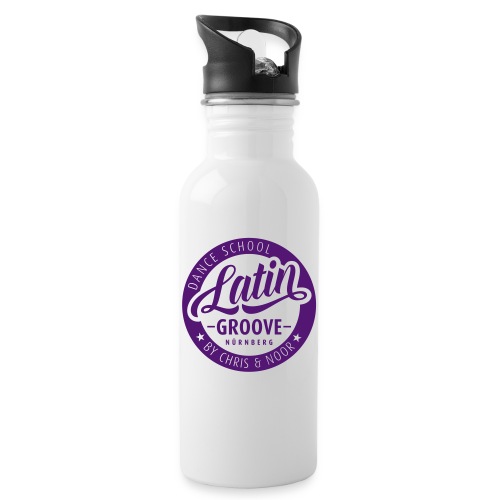 Latin Groove Logo - Trinkflasche mit integriertem Trinkhalm