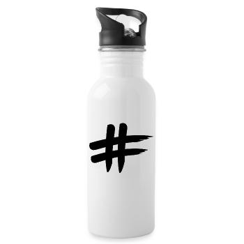 # Hashtag - Water bottle with straw - white - Right