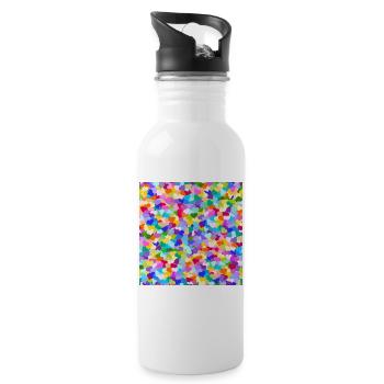 Confetti Rainbow Hearts pattern - Water bottle with straw - white - Right