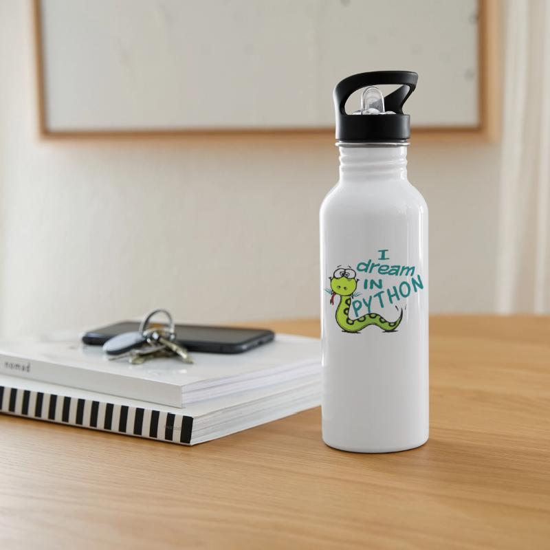 Water bottle with straw