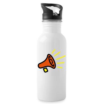 Megafon - Trinkflasche mit integriertem Trinkhalm - Weiß - Rechts